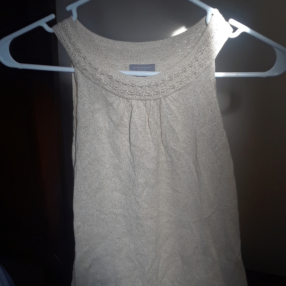 Gold shimmery ann taylor small petites tank top